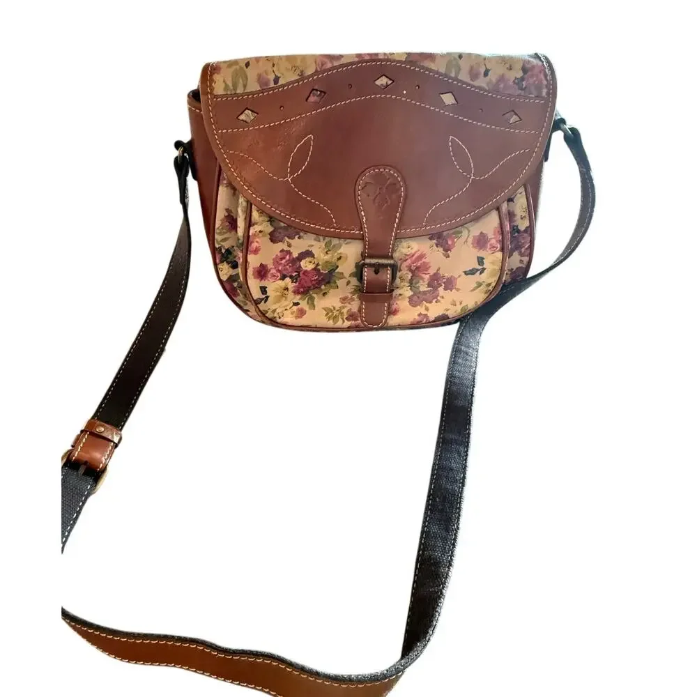 Patricia Nash Vichy Patina Prairie Rose leather Antique Rose Crossbody - Picture 2 of 12